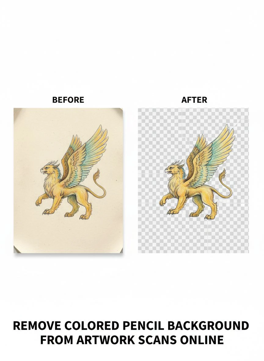 remove colored pencil background from artwork scans online - Professional Guide